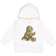 thumbnail image 2 of Inktastic Dinosaur Reading Books Cute Glasses Illustration Toddler Hoodie, 2 of 4