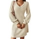 thumbnail image 1 of Vestido De Suéter Para Mujer, Minivestidos De Suéter De Punto Con Cuello En V De Moda Ajustados En La Cintura Para Mantener El Calor Para La Fiesta De Otoño Para Informal ANGGREK Otros, 1 of 8