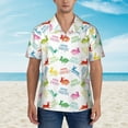thumbnail image 2 of Pofeuu Happy Easter Rabbit Print Hawaiian Shirt for Men Sleeves Casual Button Down Summer Beach Dress Shirts T-Shirts,XX-Large, 2 of 7