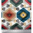 thumbnail image 1 of Soimoi Crepe Silk Fabric Aztec & Ikat Kilim Fabric Prints by Yard 42 Inch Wide, 1 of 1