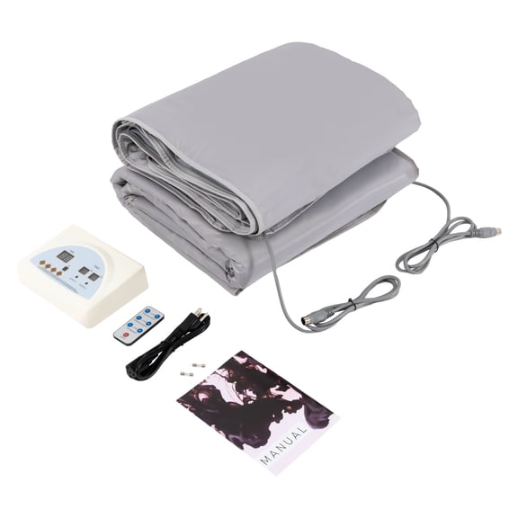 DENEST Portable Sauna Blanket, 180*80cm Folding Timeable Heating Blanket Sweat Steam Bag w/ Remote for Detox Spa Relax