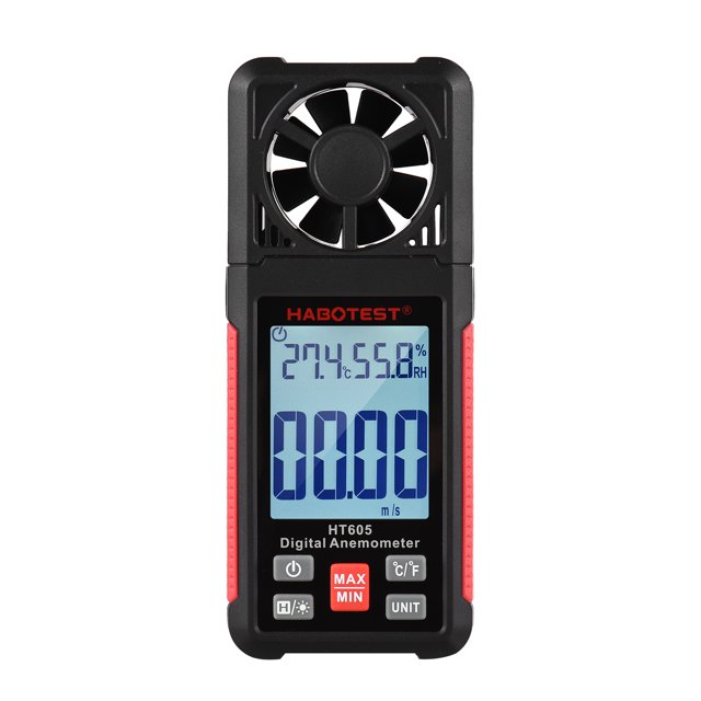 Anemometer,Meter With Temperature Huity Meter Temperature Tester 2.2-inch Speed Meter Temperature Huiop Handheld Wind Speed Air Meter Wind Speed Meter Velocity Temperature Tester Qisuo