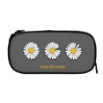 thumbnail image 3 of Vsdgher Keep Life Simple Daisy Flower Print Large Capacity Pencil Case Pouch with Zipper, Portable Aesthetic Big Capacity Pencil Cases Pen Office Travel Stationery Bag, 3 of 8