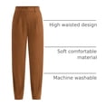 thumbnail image 4 of Pantalones PRETTYGARDEN 2025 de tiro alto, largo hasta el tobillo, color marrón, talla M, 4 of 9