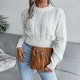 thumbnail image 2 of XINSHIDE Female Sweaters Crew Neck Long Sleeve Loose Chunky Knitted Pullover Sweater Jumper Tops sweaters for teen girls, 2 of 6