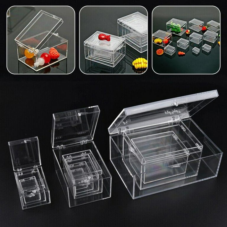 Mini Boxes Rectangle Clear Plastic Jewelry Storage Case Container Packaging  Box