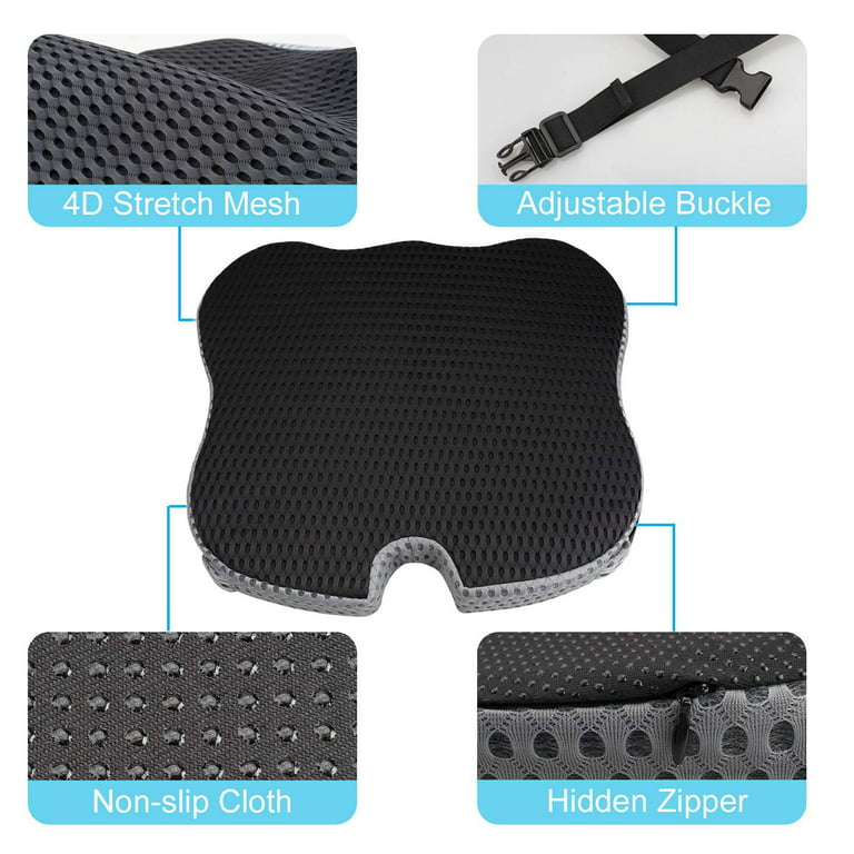 Coccyx Cushion Car Cushion,Seat Booster Cushion for Short People Driving,  Truck Drivers, Office Seats.（47×43×5cm）
