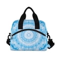 thumbnail image 2 of Lunch Bag Portable Crossbody Meal Bag Cooler Bag Insulated Lunch Bag Food Bag Handheld & Crossbody Design Light Blue Tie Dye Pattern, 2 of 6
