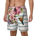 thumbnail image 2 of Daiia Bird and Floral Mens Swim Trunks Swim Shorts Quick Dry Swim Shorts with Mesh Lining Pockets-Medium, 2 of 9