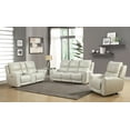 thumbnail image 6 of Steve Silver Laurel Dual Power Reclining 86" width Leather Sofa with Console, Ivory, 6 of 6