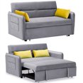 thumbnail image 4 of Aukfa Loveseat Sleeper Sofa- Pull Out Bed- Twin Size- 54" Wide- Velvet- Gray, 4 of 9