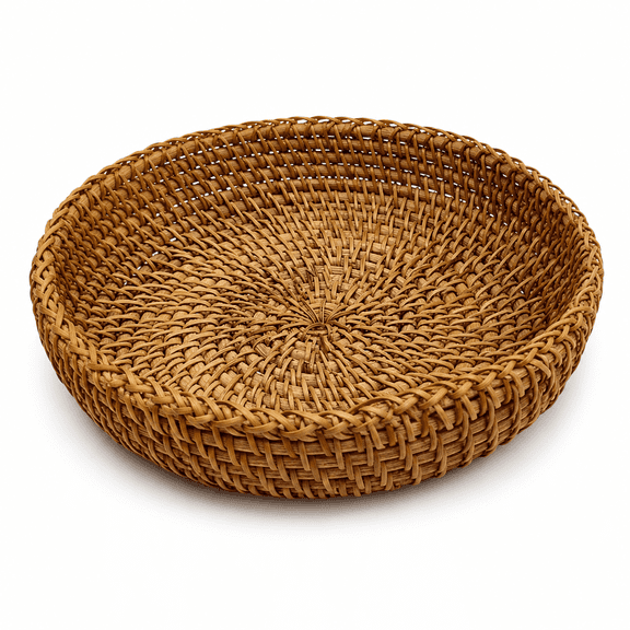 Handmade Bamboo Rattan Storage Basket for Storage - Keys Wallet Cell Phone Restaurant Fruit Candy Cracker Kitchen Basket