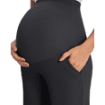thumbnail image 5 of G4Free Fleece Lined Maternity Yoga Pants Over The Belly Stretchy Wide Leg Warm Pregnancy Work Trousers with Pockets, 5 of 8