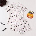 thumbnail image 4 of XIAOCHA Halloween Witch Cat Moon Star Ghost Print Pajama Set For Women Wide Elastic Waist Baggy Sleep Shorts, 4 of 8