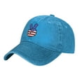 thumbnail image 2 of ZICANCN Adjustable Baseball Cap Women, American Flag Finger Hats for Men Adult Washed Cotton Denim Baseball Caps Fashion, Blue, 2 of 8
