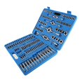 thumbnail image 4 of Standard Metric Bearing Steel Tap and Die Rethread Set, 110 Piece Engineers Kit Screw Bolt Cutter for Cutting External and Internal Threads with Storage Case by Mostbest (Blue), 4 of 4
