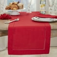 thumbnail image 3 of Saro Lifestyle Rochester Collection Red Table Runner with Hemstitched Border 16"x54", 3 of 4