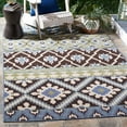 thumbnail image 2 of SAFAVIEH Veranda Dogon Geometric Indoor/Outdoor Area Rug, Chocolate/Blue, 5'3" x 7'7", 2 of 9