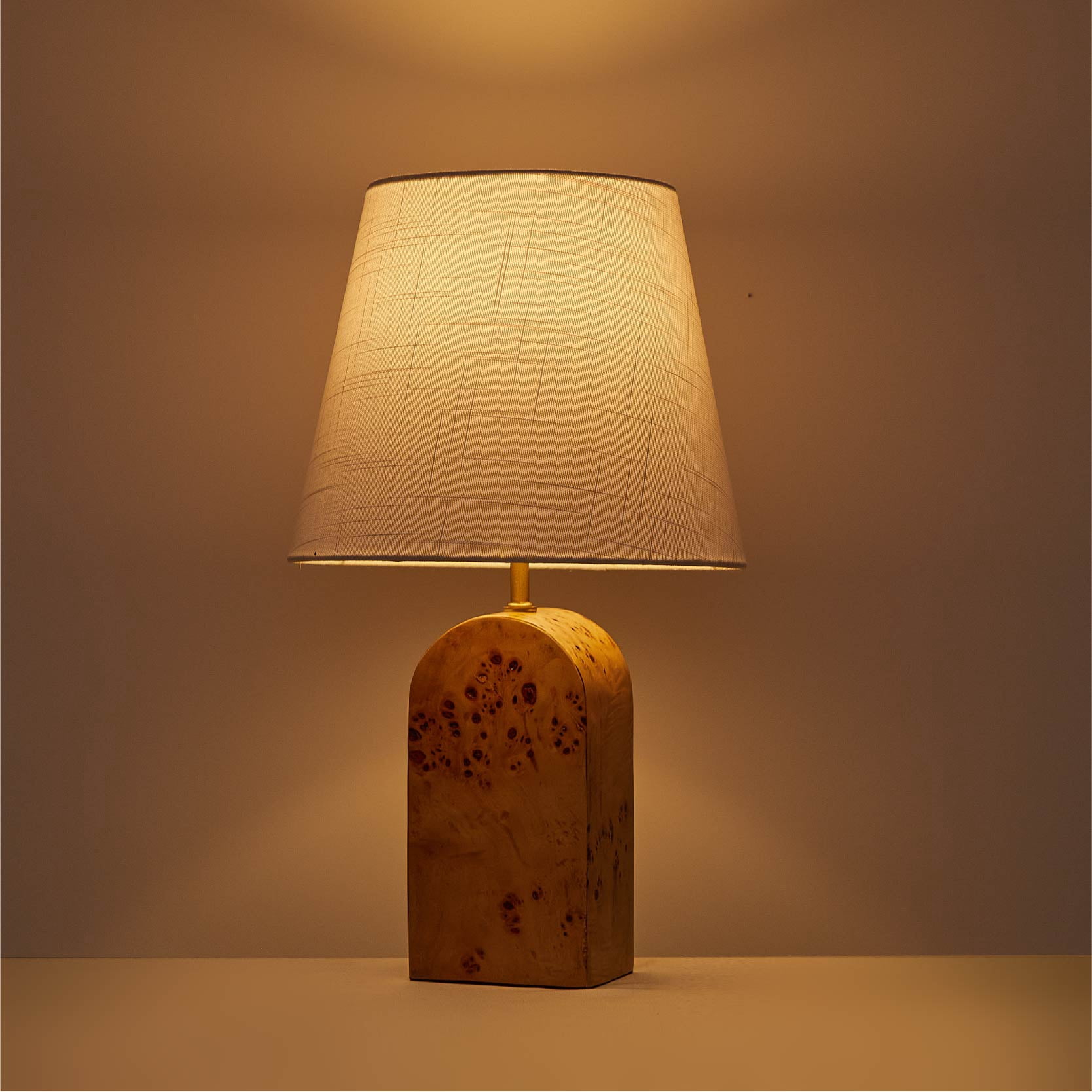 Beautiful Burl Wood Table Lamp by Drew Barrymore, 18.5" H