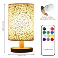 thumbnail image 3 of Tcwhniev Modern Table Lamp 10.2" Beige Remote Control LED Linen Night Light Warm White Bedside Lamp USB Powered for Bedroom Living Room Decoration(Three Color Adjustable), 3 of 8