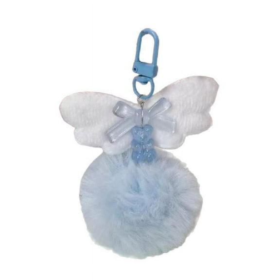 Plush Keychain Bowknot Bear Pendant Charm Keyring for Phone Case Purse Backpack