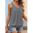 thumbnail image 3 of Women'S Summer Loose Fit Pleated Scoop Neck Casual Sleeveless Tank Tops Grey M, 3 of 6