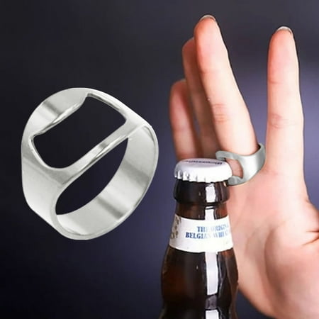 

Yehailo 3PCS Bartender Ring Ring Portable Stainless Steel The Top Beer For Bartenders Creative Beer Bar Tool Jewelry Gift For Friends Clearance! Bottle Opener