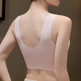 thumbnail image 4 of Gymayou Women Wireless Pullover Vest Lace Bra V-Neck Seamless Sleep Bralette Wide Comfort Strap Beauty Back Breathable Lingerie Pink L, 4 of 9