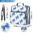 thumbnail image 3 of Water-Resistant 3-Ring Binder Organizer with Multiple Pockets Zipper Binder Bag for Office Blue Bows Pattern, 3 of 8