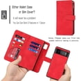 thumbnail image 2 of Compatible with Google Pixel 6 Wallet Case,[6 Card Slots] [Wrist Strap] [Stand Feature] Detachable 2 in 1 Magnetic Zipper Leather Cover Case for Google Pixel 6,6.4 inch Red, 2 of 16
