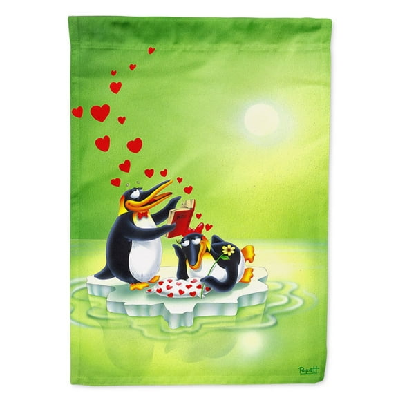 Carolines Treasures APH0246GF My Love Song Penguins Flag Garden Size  Small multicolor