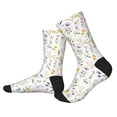 thumbnail image 2 of KLL Watercolor Floral A Print Cool Socks Men's Women's Crew Socks Funny Crazy Novelty Stockings, 2 of 7
