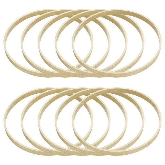 YOSADIER Bamboo Macrame Rings Beige 10Pcs 7.9in