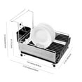 thumbnail image 6 of happimess DSH1000A Compact 17.25" Fingerprint-Proof Stainless Steel Dish Drying Rack With Wine Glass Holder, Stainless Steel/Black, 6 of 11