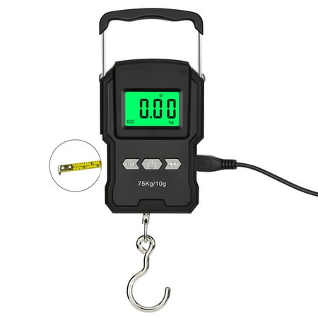 

WeiHeng A27LA27L-B (Optional) 75kg10g Rechargable LCD Display Screen with Tapes Length Measure Function Electronic Hook Scale High Precisions Five Units Switch with Backlight