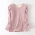 thumbnail image 1 of Ropa interior térmica para mujer, sudadera de lana gruesa de color liso y corto, ropa interior cálida de invierno, blusa de cuello redondo para mujer, 1 of 4