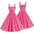 thumbnail image 3 of Callipe Women Dress Princess Style A-line Big Hem Shirring Ruffle Color Matching Tight Elastic Waist Sleeveless Christmas Party Prom Dress, 3 of 7