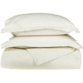 thumbnail image 1 of 650-Thread Count 100% Egyptian Cotton Mediumweight Stripes Duvet Cover Set Ivory / King/Cal King, 1 of 1
