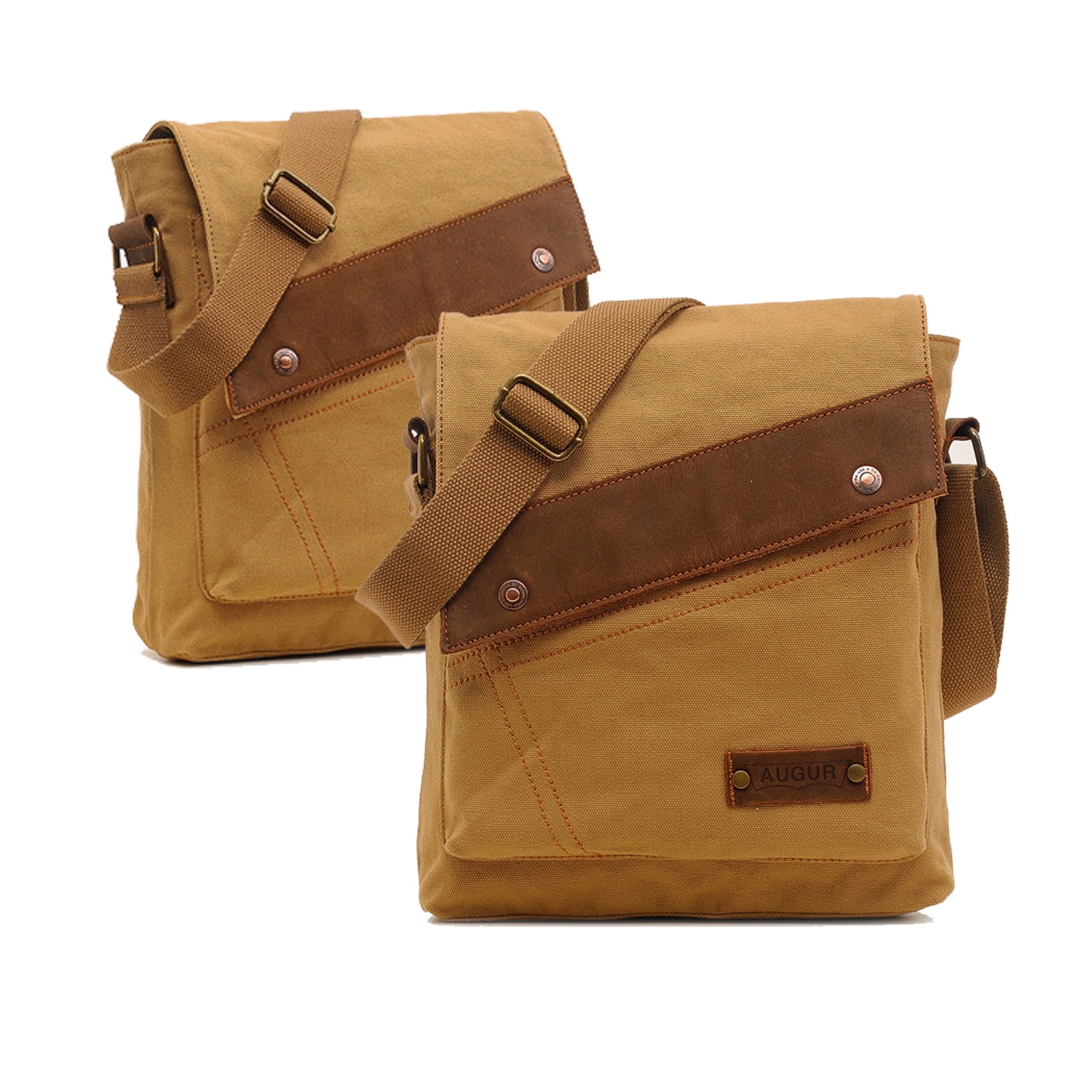 Egoelife Canvas Shoulder Bags for Men Small Crossbody Bags for Women Messenger Bag Slim Sling Bag Satchel Bag Side Bag for Travel