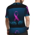 thumbnail image 2 of Wukai Two Human Hands are Holds Ribbon Awareness Print Men's Short-Sleeved Mesh T-Shirt,Quick-Dry Short Sleeve Workout T-Shirt-4X-Large, 2 of 8
