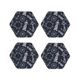 thumbnail image 2 of Kll Hexagon Drink Coasters Set Of 4,Pu Leather Absorbent Coasters Set Decorative Coffee Cup Coasters Housewarming Gift For Home Decor-Anchor And Lighthouse, 2 of 9
