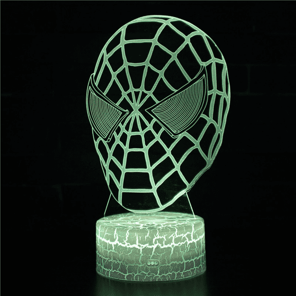 Hfnggwee 3D Night Light for Kids, Spider_Man 3D Illusion Lamp with Remote & Smart Touch 16 Changeable Colors for Children's Room Decoration Christmas Birthday Gift NL112-060