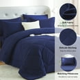thumbnail image 4 of Davulos Queen Comforter Set 7 Pieces,Drak Blue Bed in a Bag for Bedroom All Season Bedding Sets with 1 Comforter,2 Pillow Shams,2 Pillowcases,1 Flat Sheet,1 Fitted Sheet, 4 of 8