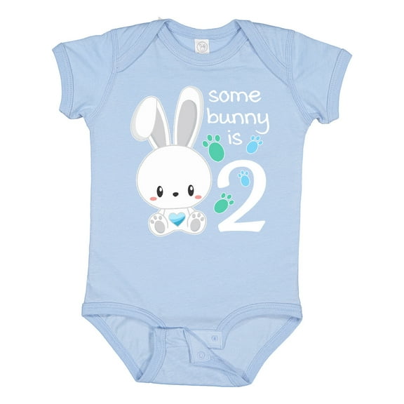 Inktastic Somebunny is Two-Second birthday bunny Boys or Girls Baby Bodysuit