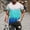 Blue, variant on Floenr Mens T Shirts,Men's Fashion Summer Neckline T-shirt 3D Printing Pattern Short Sleeve