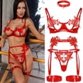 thumbnail image 4 of Conjunto de sujetador y ropa interior sexy con perspectiva de malla y bordado soluble en agua para niñas de Europa y Estados Unidos, 4 of 6