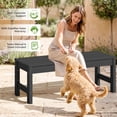 thumbnail image 6 of SERWALL 2-Person Outdoor Bench Backless, HDPE Patio Bench Weather-Resistant, 700 Lbs Weight Capacity Garden Bench, Wood-Like Low Maintenance for Yard, Porch & Backyard, Black, 6 of 14