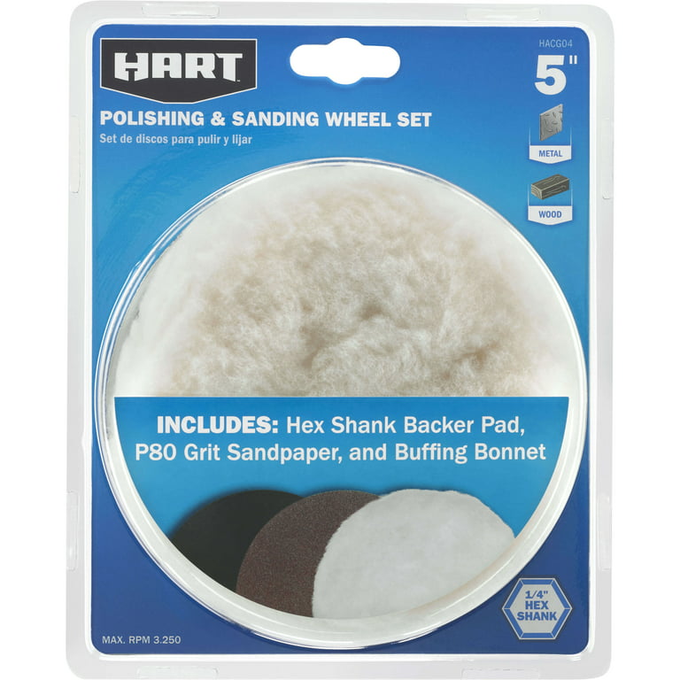 HART 5-inch Polishing and Sanding Wheel Set 