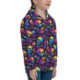 thumbnail image 5 of Pofeuu mushroom rainbow color Skull Print Teenage Zipper Hoodie Sweatshirts Hooded Casual Jackets With Pocket For Boys Girls-Small, 5 of 6