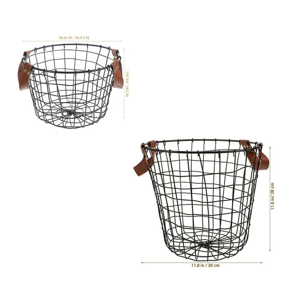 EXHUMKY Farmhouse Organizer Bin Large Metal Basket for Firewood and Household Use